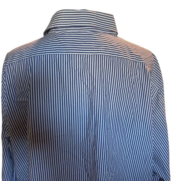 Lauren Ralph Lauren Non-Iron Stripe Dress Shirt, Blue Pinstripe, Men's 17.5 - Picture 4 of 7